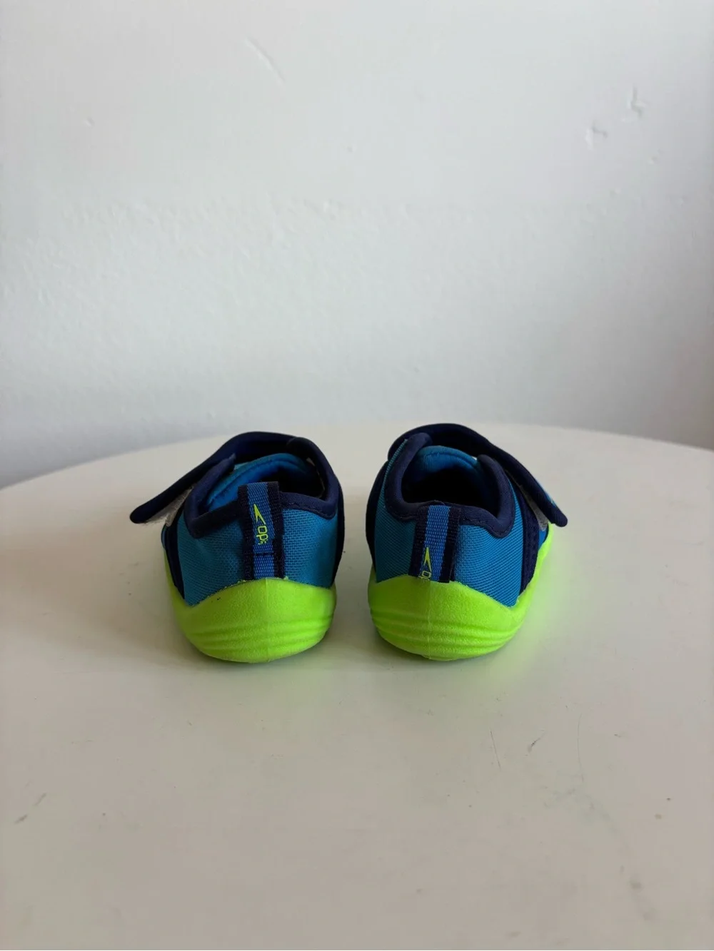 Speedo Blue and Neon Green Kids Velcro water shoe
